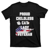 Proud Childless Cat Lady And Veteran T-Shirt