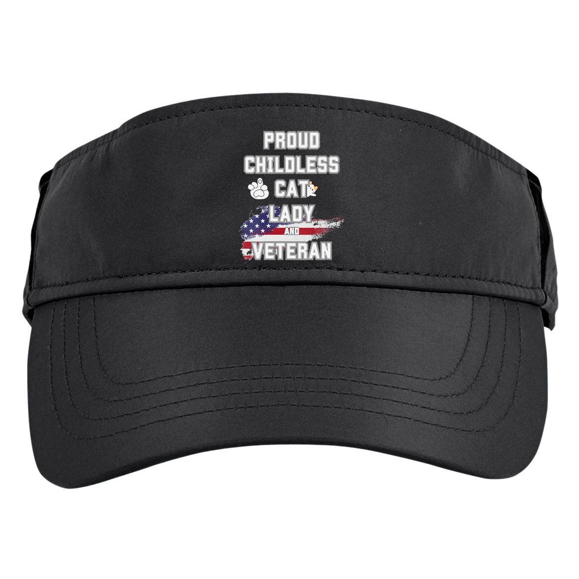 Proud Childless Cat Lady And Veteran Adult Drive Performance Visor