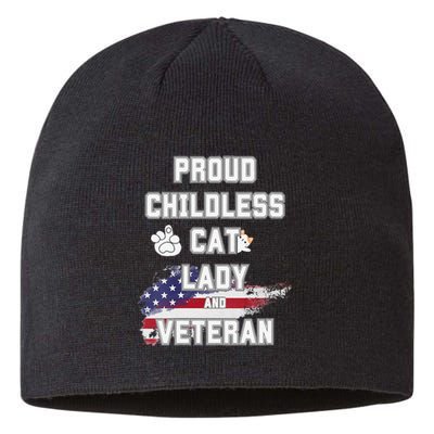 Proud Childless Cat Lady And Veteran Sustainable Beanie