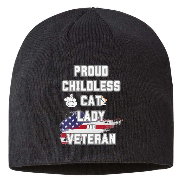 Proud Childless Cat Lady And Veteran Sustainable Beanie