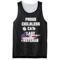 Proud Childless Cat Lady And Veteran Mesh Reversible Basketball Jersey Tank