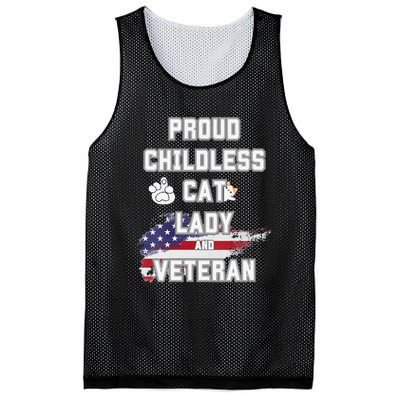 Proud Childless Cat Lady And Veteran Mesh Reversible Basketball Jersey Tank