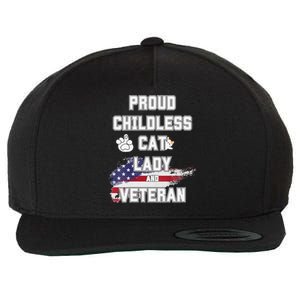 Proud Childless Cat Lady And Veteran Wool Snapback Cap