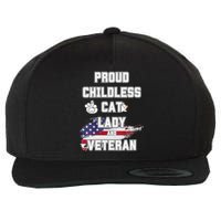 Proud Childless Cat Lady And Veteran Wool Snapback Cap