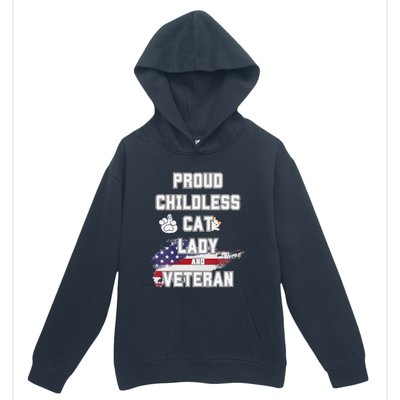 Proud Childless Cat Lady And Veteran Urban Pullover Hoodie