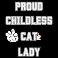 Proud Childless Cat Lady Lover Of Felines Funny Sarcastic Stripe Pom Pom Beanie