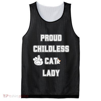 Proud Childless Cat Lady Lover Of Felines Funny Sarcastic Mesh Reversible Basketball Jersey Tank