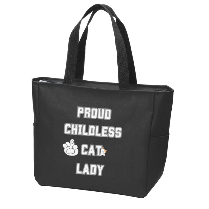 Proud Childless Cat Lady Lover Of Felines Funny Sarcastic Zip Tote Bag