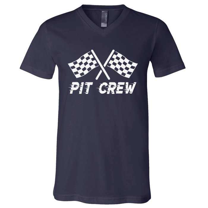 Pit Crew Costume For Race Car Parties V-Neck T-Shirt