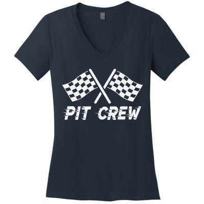Pit Crew Costume For Race Car Parties Women's V-Neck T-Shirt