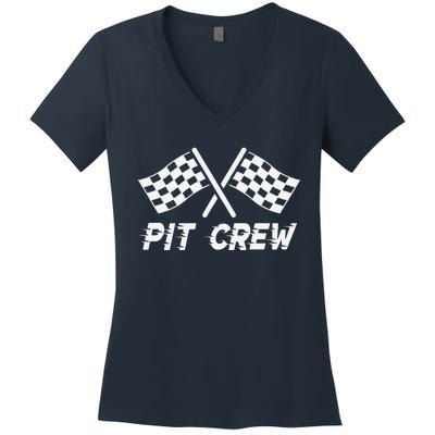 Pit Crew Costume For Race Car Parties Women's V-Neck T-Shirt