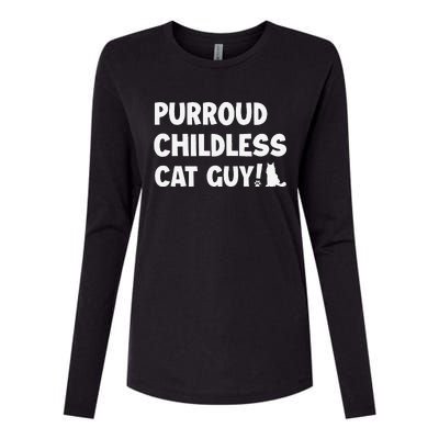 Purroud Childless Cat Guy Funny Voting For President 2024 Womens Cotton Relaxed Long Sleeve T-Shirt