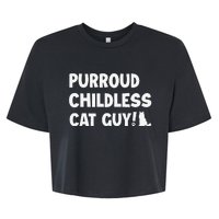 Purroud Childless Cat Guy Funny Voting For President 2024 Bella+Canvas Jersey Crop Tee