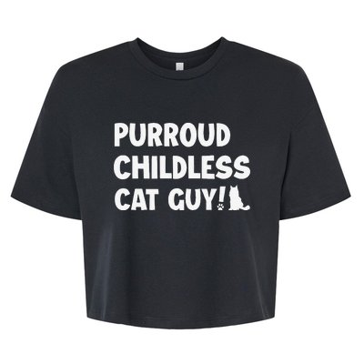 Purroud Childless Cat Guy Funny Voting For President 2024 Bella+Canvas Jersey Crop Tee