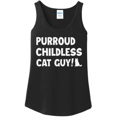 Purroud Childless Cat Guy Funny Voting For President 2024 Ladies Essential Tank