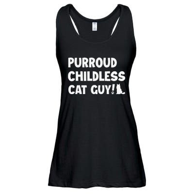 Purroud Childless Cat Guy Funny Voting For President 2024 Ladies Essential Flowy Tank