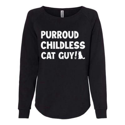 Purroud Childless Cat Guy Funny Voting For President 2024 Womens California Wash Sweatshirt