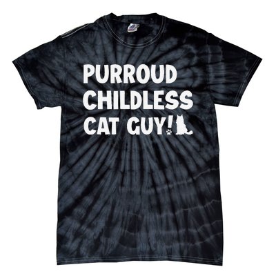 Purroud Childless Cat Guy Funny Voting For President 2024 Tie-Dye T-Shirt