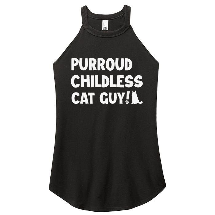 Purroud Childless Cat Guy Funny Voting For President 2024 Women's Perfect Tri Rocker Tank