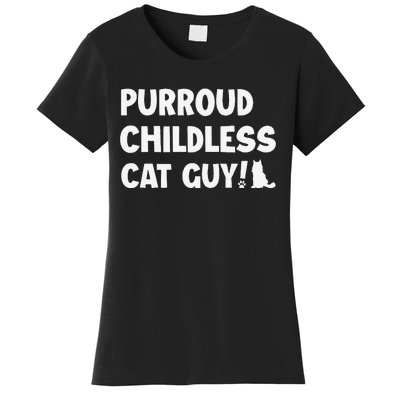 Purroud Childless Cat Guy Funny Voting For President 2024 Women's T-Shirt