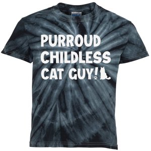 Purroud Childless Cat Guy Funny Voting For President 2024 Kids Tie-Dye T-Shirt