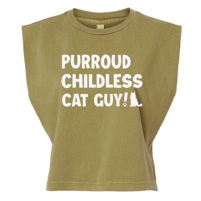 Purroud Childless Cat Guy Funny Voting For President 2024 Garment-Dyed Women's Muscle Tee