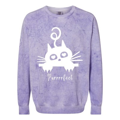 Purrrfect Cute Cat Colorblast Crewneck Sweatshirt