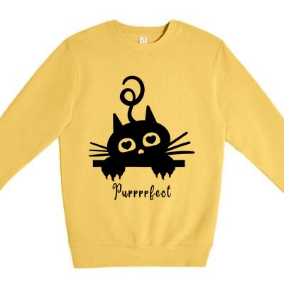 Purrrfect Cute Cat Premium Crewneck Sweatshirt