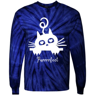 Purrrfect Cute Cat Tie-Dye Long Sleeve Shirt