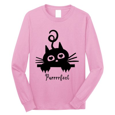 Purrrfect Cute Cat Long Sleeve Shirt