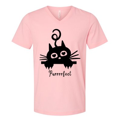 Purrrfect Cute Cat V-Neck T-Shirt