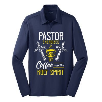 Pastor Coffee Cool Silk Touch Performance Long Sleeve Polo