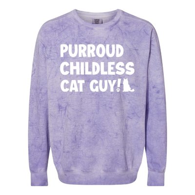 Purroud Childless Cat Guy Funny Voting For President 2024 Colorblast Crewneck Sweatshirt