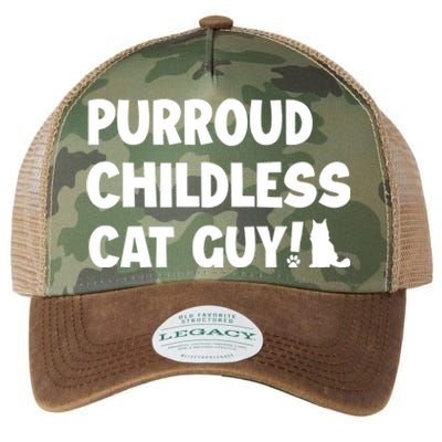 Purroud Childless Cat Guy Funny Voting For President 2024 Legacy Tie Dye Trucker Hat