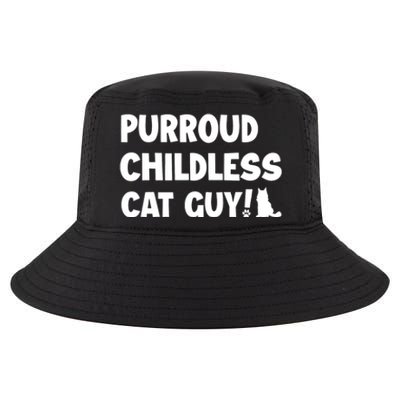 Purroud Childless Cat Guy Funny Voting For President 2024 Cool Comfort Performance Bucket Hat