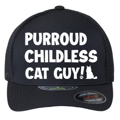 Purroud Childless Cat Guy Funny Voting For President 2024 Flexfit Unipanel Trucker Cap