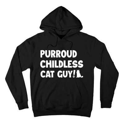 Purroud Childless Cat Guy Funny Voting For President 2024 Hoodie