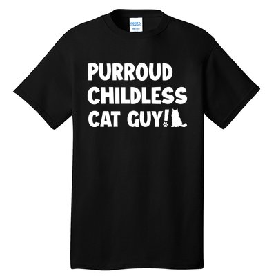 Purroud Childless Cat Guy Funny Voting For President 2024 Tall T-Shirt