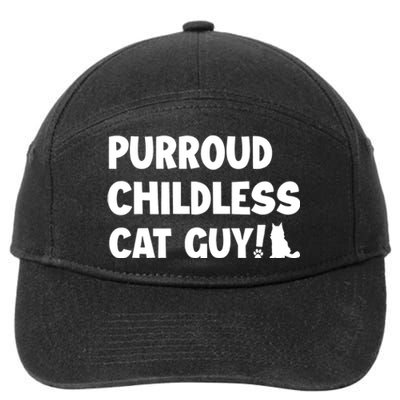 Purroud Childless Cat Guy Funny Voting For President 2024 7-Panel Snapback Hat