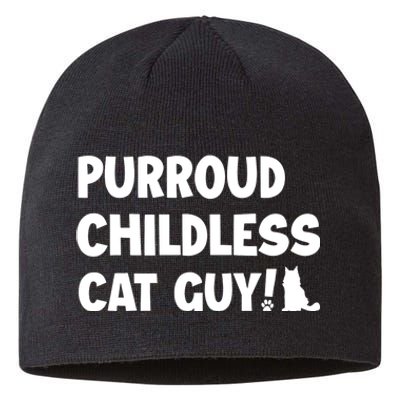 Purroud Childless Cat Guy Funny Voting For President 2024 Sustainable Beanie