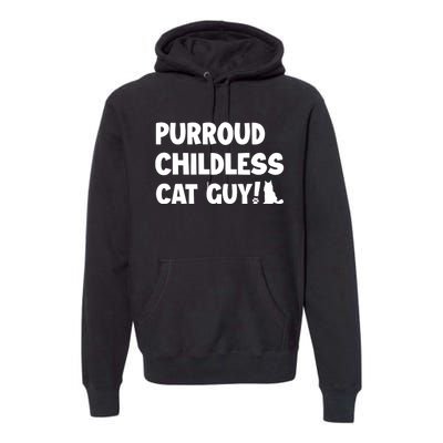 Purroud Childless Cat Guy Funny Voting For President 2024 Premium Hoodie