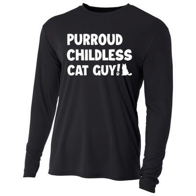 Purroud Childless Cat Guy Funny Voting For President 2024 Cooling Performance Long Sleeve Crew