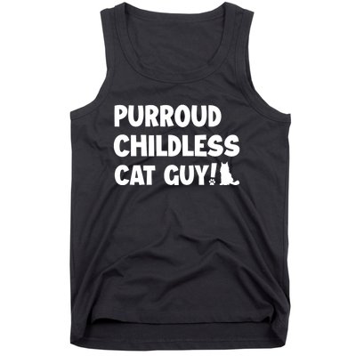 Purroud Childless Cat Guy Funny Voting For President 2024 Tank Top