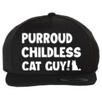 Purroud Childless Cat Guy Funny Voting For President 2024 Wool Snapback Cap