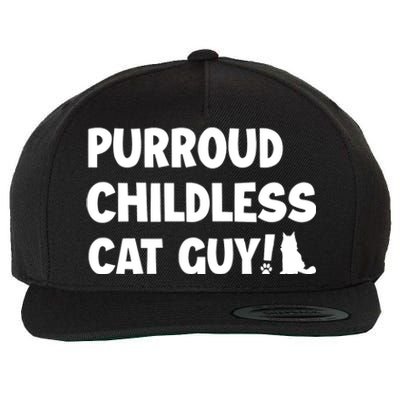 Purroud Childless Cat Guy Funny Voting For President 2024 Wool Snapback Cap