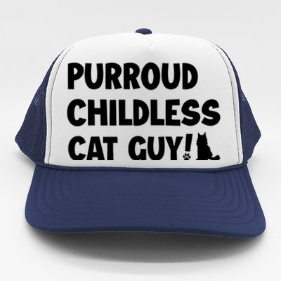 Purroud Childless Cat Guy Funny Voting For President 2024 Trucker Hat