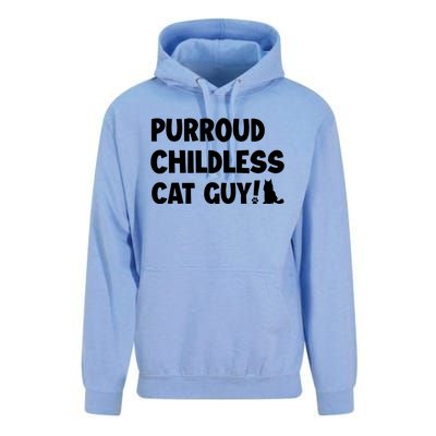 Purroud Childless Cat Guy Funny Voting For President 2024 Unisex Surf Hoodie