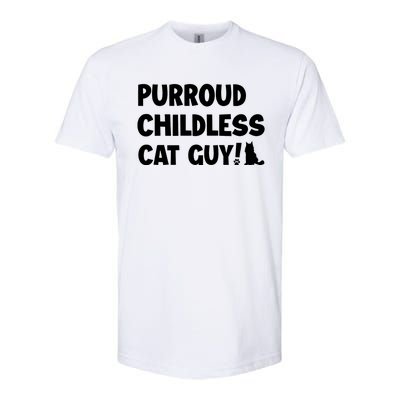 Purroud Childless Cat Guy Funny Voting For President 2024 Softstyle CVC T-Shirt