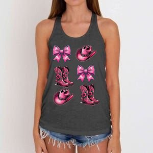 Pinkk Coquette Cowgirl Women's Knotted Racerback Tank