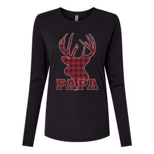 Papa Christmas Clothing Red Plaid Deer Meaningful Gift Gift Womens Cotton Relaxed Long Sleeve T-Shirt